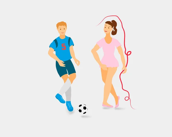 Les gens qui font différents types d'illustrations sportives — Image vectorielle