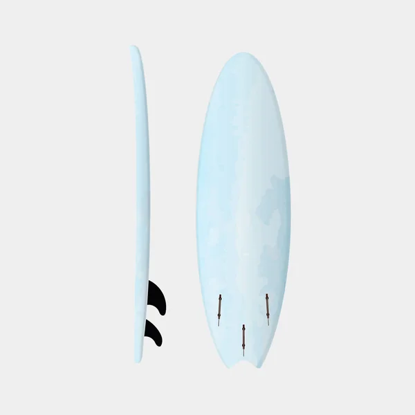 Modello di tavola da surf vettoriale bianca: longboard — Vettoriale Stock