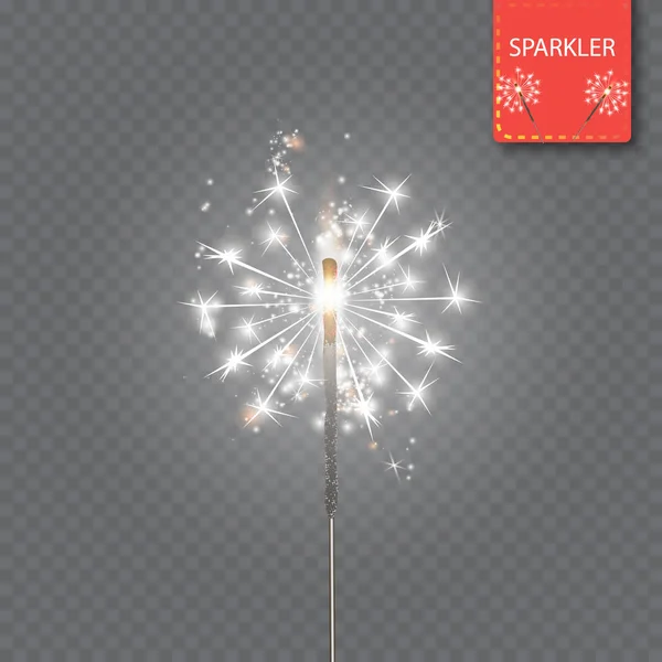 Festive Christmas sparkler set isolated. Vector eps10 — Stock Vector