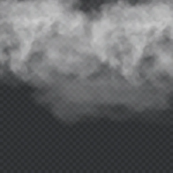 Niebla o humo aislado efecto especial transparente. Nubosidad del vector blanco, niebla o fondo de niebla. Ilustración vectorial — Vector de stock