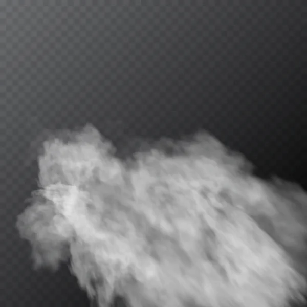 Nevoeiro ou fumaça isolado efeito especial transparente. Nuvens vectoriais brancas, neblina ou nevoeiro. Ilustração vetorial — Vetor de Stock