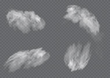 Sis ya da duman izole edilmiş şeffaf özel efekt. Beyaz vektör bulanıklığı, sis veya sis arkaplanı. Vektör illüstrasyonu