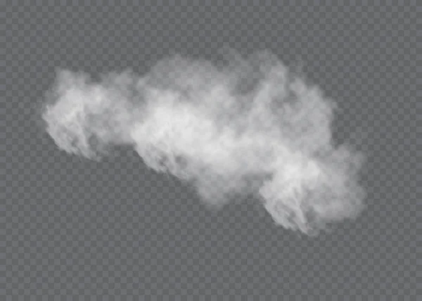 Nevoeiro ou fumaça isolado efeito especial transparente. Nuvens vectoriais brancas, neblina ou nevoeiro. Ilustração vetorial — Vetor de Stock