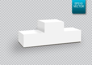 Ödül töreni ile podyum birinci, ikinci ve üçüncü için boş Kazananlar. Vektör çizim