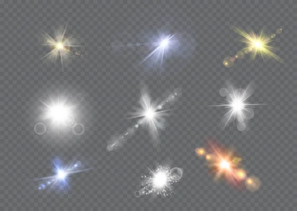 Glow light effect. Star burst with sparkles. sunlight. — Stock Vector