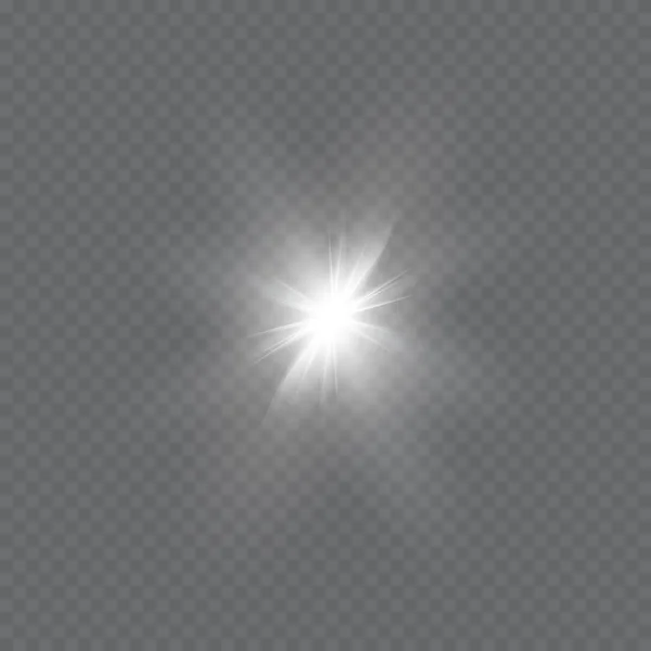 Effetto luce. Scoppio di stella con scintilli.Sole. — Vettoriale Stock