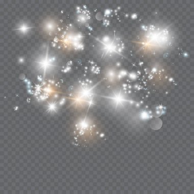 Parlak ışık efekti. Vektör çizimi. Noel flaşı. toz