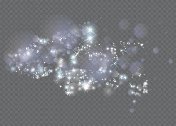 Glow light effect. Vector illustration. Christmas flash. dust — Stock Vector