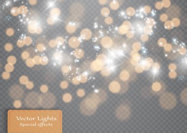 Parlayan bokeh şeffaf arkaplanda izole edildi. Noel konsepti