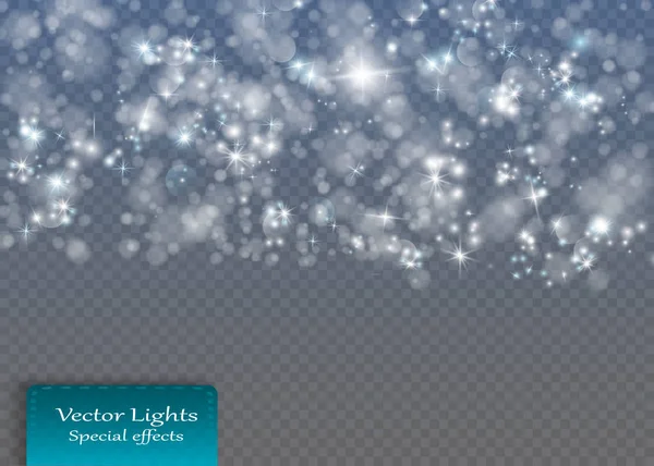 Bokeh sfondo. Fiocchi di neve isolati. Illustrazione vettoriale . — Vettoriale Stock