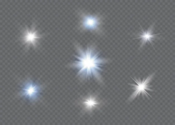 Efecto de luz brillante. Estrella estalló con brillantes.Un. — Vector de stock