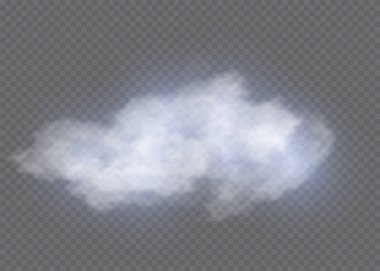 Sis ya da duman izole edilmiş şeffaf özel efekt. Beyaz vektör bulanıklığı, sis veya sis arkaplanı. Vektör illüstrasyonu