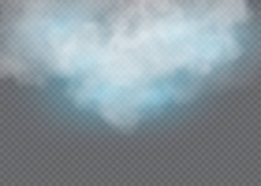 Sis ya da duman izole edilmiş şeffaf özel efekt. Beyaz vektör bulanıklığı, sis veya sis arkaplanı. Vektör illüstrasyonu