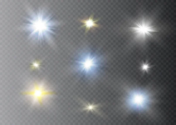 Parlak ışık efekti. Parıltısız yıldız patlaması.. — Stok Vektör