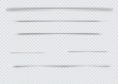 Saydam arka plan üzerinde izole bölücüler. Gölge bölücüler. Vektör çizim