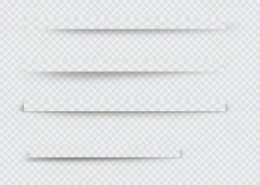 Saydam arka plan üzerinde izole bölücüler. Gölge bölücüler. Vektör çizim