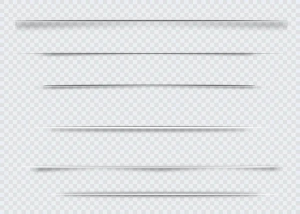 Saydam arka plan üzerinde izole bölücüler. Gölge bölücüler. Vektör çizim