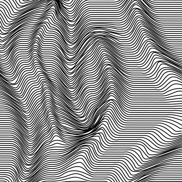 Abstract black and white wavy stripes  background — Stock Photo, Image