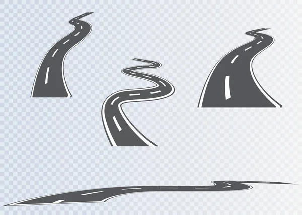 Ekose bir arka plan üzerine beyaz çizgili olan yol. Eğri yollar ayarla