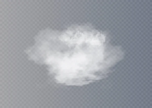 Köd vagy füst izolált átlátszó speciális effektus. Fehér vektor felhősség, köd vagy szmog háttér. Vektorillusztráció — Stock Vector