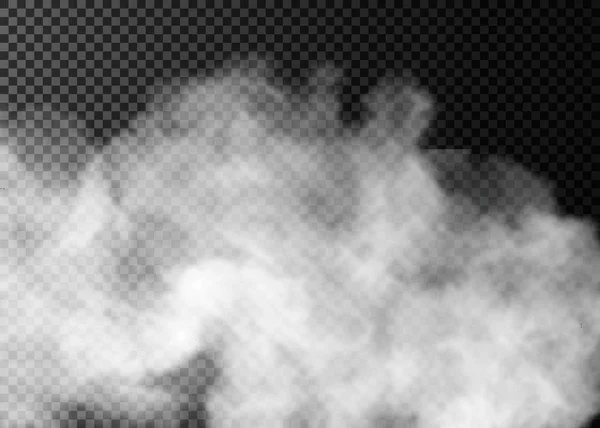 Nebel oder Rauch isolierten transparente Spezialeffekte. Weißer Vektor Trübung, Nebel oder Smog Hintergrund. — Stockvektor