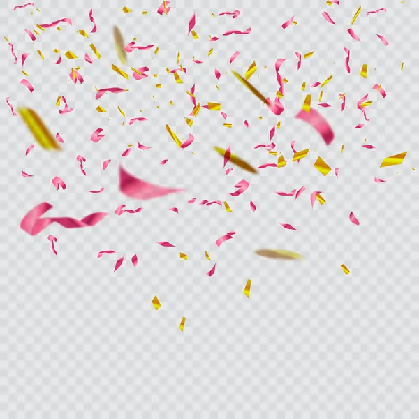 Confete brilhante colorido isolado em fundo transparente. Ilustração do vetor festivo — Vetor de Stock