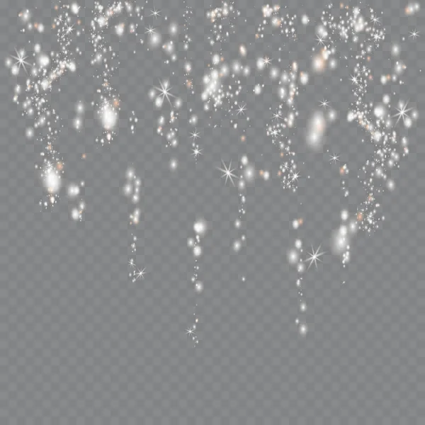 Efecto de luz brillante. Ilustración vectorial. Polvo flash de Navidad — Archivo Imágenes Vectoriales