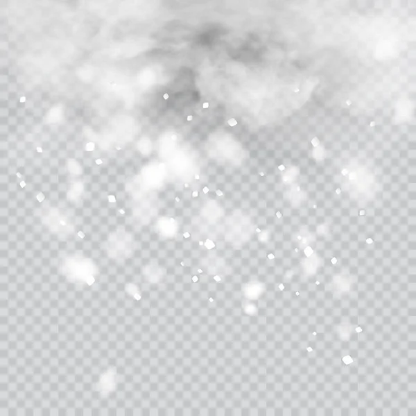 Tormenta y relámpago con lluvia y nube blanca aisladas sobre fondo transparente. Vector — Archivo Imágenes Vectoriales