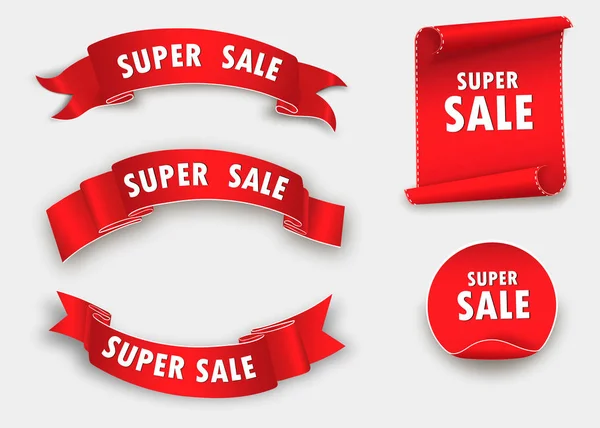 Big Sale Banner.Super Venda Banner Ribbon. Ilustração vetorial — Vetor de Stock