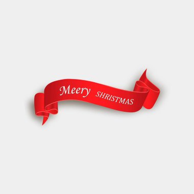 Kırmızı, Merry Christmas, gerçekçi, kağıt afiş ilerleyin. Vektör çizim