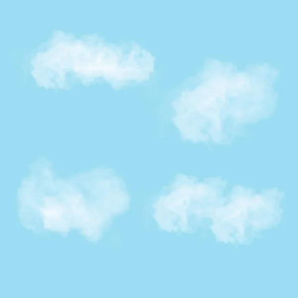 Ensemble vectoriel de nuages isolés réalistes sur fond transparent. — Image vectorielle