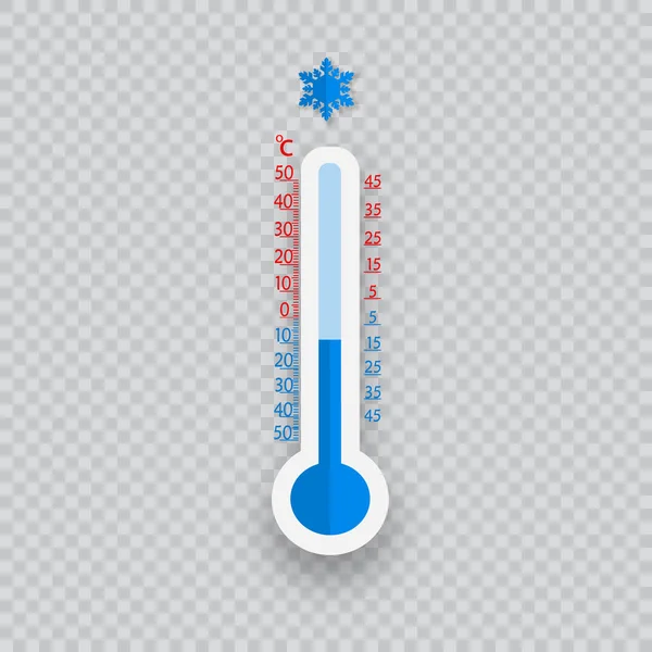 Meteorologie Thermometer isoliert. Kälte- und Wärmetemperatur. Vektorillustration. Celsius und Fahrenheit — Stockvektor