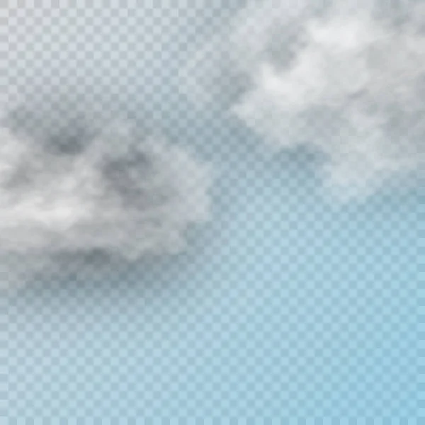 Conjunto vectorial de nubes aisladas realistas en el fondo transparente. — Vector de stock