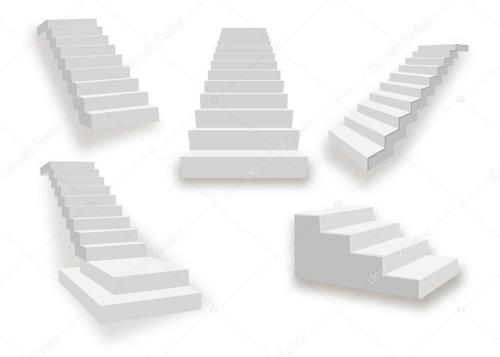 Stairs isolated on white background. Steps