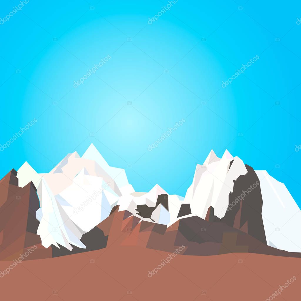 Horizontal panorama of beautiful sunrise in the mountains