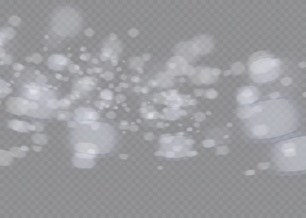 Weiße Funken glitzern im besonderen Lichteffekt. Vektor funkelt auf transparentem Hintergrund. Weihnachten abstraktes Muster — Stockvektor