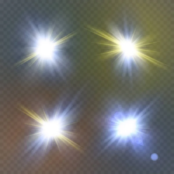 Fehér szikra csillogó speciális fény hatás. Vektor ragyog-ra átlátszó háttér. Karácsonyi absztrakt minta — Stock Vector