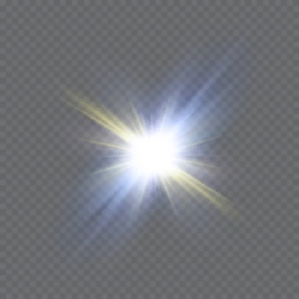 Fehér szikra csillogó speciális fény hatás. Vektor ragyog-ra átlátszó háttér. Karácsonyi absztrakt minta — Stock Vector