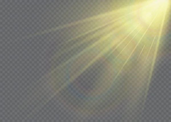 Efecto de luz de destello de lente especial de luz solar transparente vectorial — Vector de stock