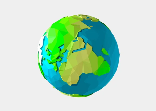 Illustrazione a basso poli-terra vettoriale. icona del globo poligonale . — Vettoriale Stock