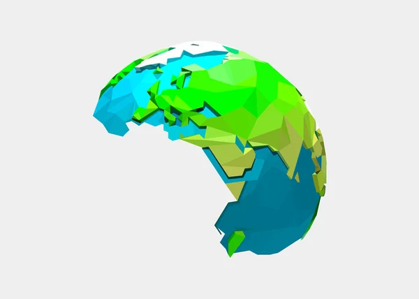 벡터 낮은 폴 리 지구 그림입니다. 다각형 지구 아이콘. — 스톡 벡터