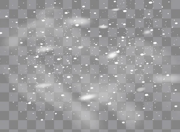 Snowfall, snowflakes in different shapes and forms. Snowflakes, snow background. Christmas snow for the new year. — Stock Vector