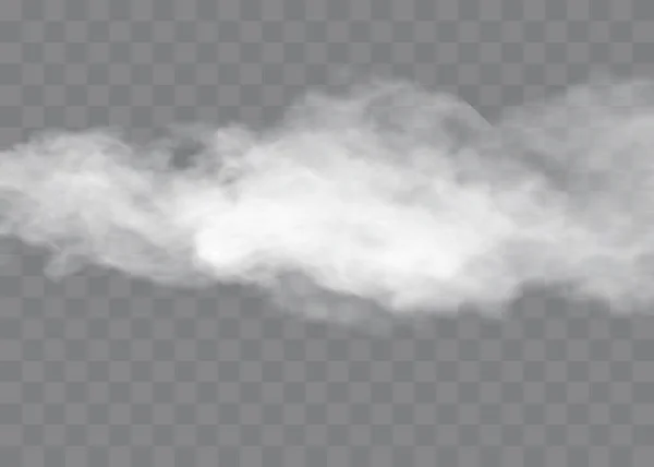 Fog or smoke isolated transparent special effect. White vector cloudiness, mist or smog background. Vector illustration — Stock Vector