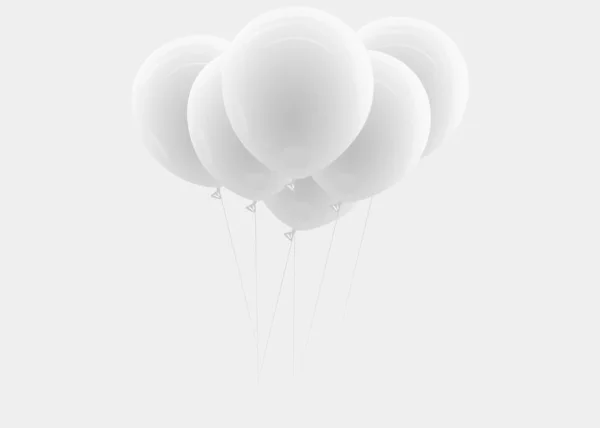 Realisztikus fehér léggömb elszigetelt átlátszó háttérrel. Vektorillusztráció. — Stock Vector