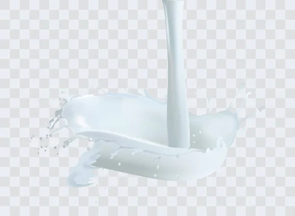 Patrón inconsútil de salpicadura de leche. 3d borde realista de la onda de yogur sobre fondo azul. Diseño del envase de leche vectorial . — Archivo Imágenes Vectoriales