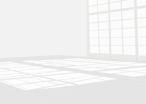 Κενό λευκό δωμάτιο με φως ήλιου.Εικονογράφηση διάνυσμα. — Διανυσματικό Αρχείο