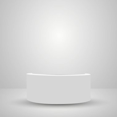 Soyut, basit, gerçekçi bir temel şablon. Ürün sunumu için karepodyum. Vektör illüstrasyonu.