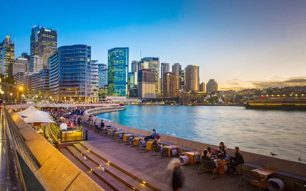 Quay circular Sydney, Austrália ao pôr-do-sol . — Fotografia de Stock