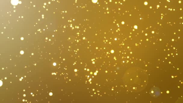 Gold Glitter Stof Deeltje Achtergrond Slow Motion Feesten Luxe Concept — Stockvideo