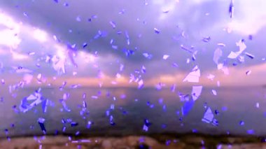 New Years 2020 glass shattering text animation transition from 2019 to 2020 - new years holidays concept motion graphic resource